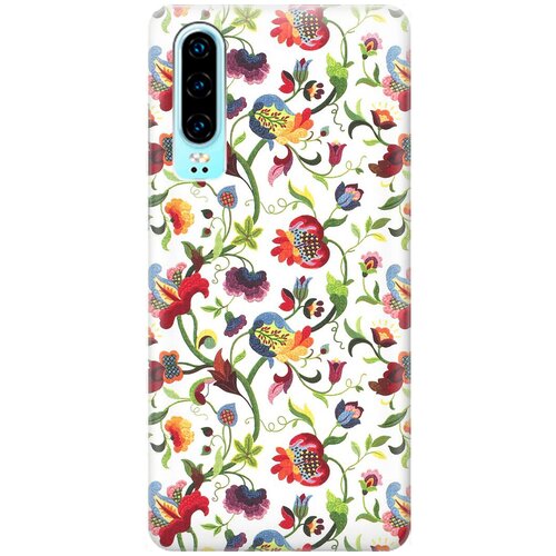 фото Re:pa накладка transparent для huawei p30 с принтом "цветочный узор"