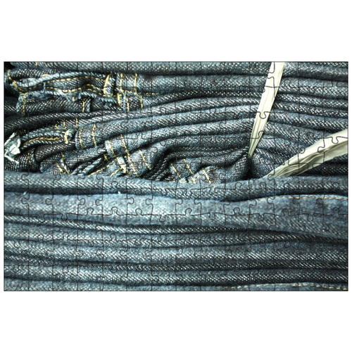 фото Магнитный пазл 27x18см."джинсы, джинсовая ткань, ткань" на холодильник lotsprints