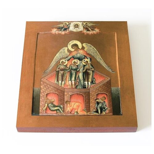 фото Мученики анания, азария и мисаил в пещи огненной, доска 14,5*16,5 см соборъная лавка