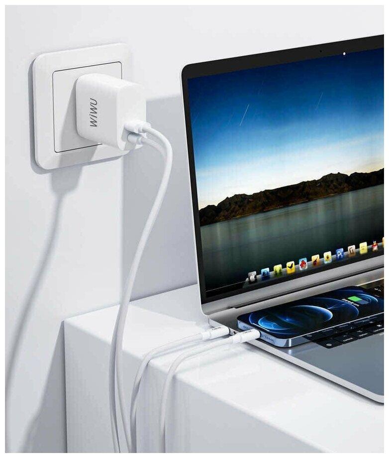 Сетевое зарядное устройство WiWU Comet Type-C - USB-A Power Adapter 30 Вт White (PQ303 EU)