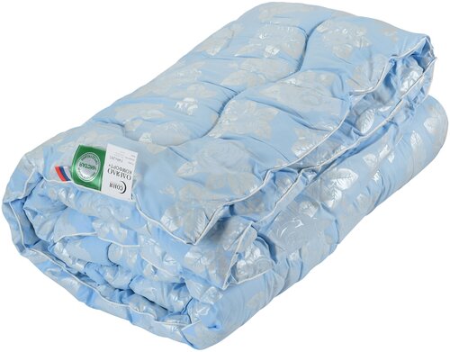 Одеяло Соня Текстильная Фабрика Лебяжий пух комфорт + зимнее, 140 х 205 см, голубой/серебристый