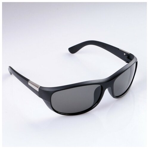 фото Очки спортивные"мастер к.", солнцезащитные, дужки с металл. вставкой, оправа и линзы чёрные 4950182