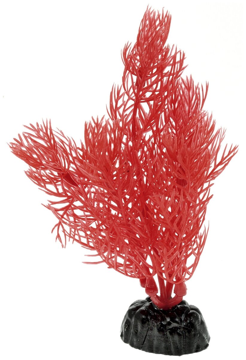 Растение для аквариума Barbus "Роголистник", пластиковое, цвет: коралловый, высота 10 см
