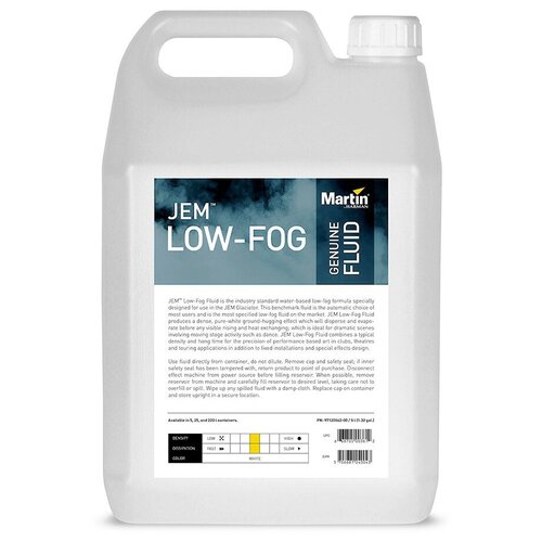 Martin JEM Low-Fog 5L жидкость для генераторов тяжелого дыма (на водной основе), 5 литров