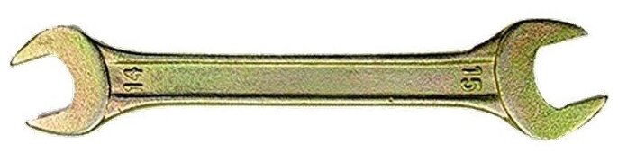 Ключ рожковый Сибртех 14 х 17 мм, желтый цинк 14309 - фотография № 1
