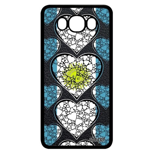 фото Защитный чехол на // samsung galaxy j7 2016 // "флаг аргентины с сердцем" стиль государственный, utaupia, цветной