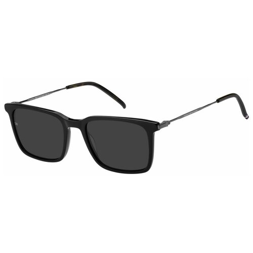 фото Солнцезащитные очки tommy hilfiger, прямоугольные, для мужчин, черный