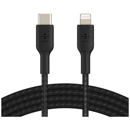 Кабель Belkin Boost Charge Braided (CAA004bt2MBK) USB-C/Lightning 2m (Black) кабель belkin boost charge™ lightning usb a 2m белый