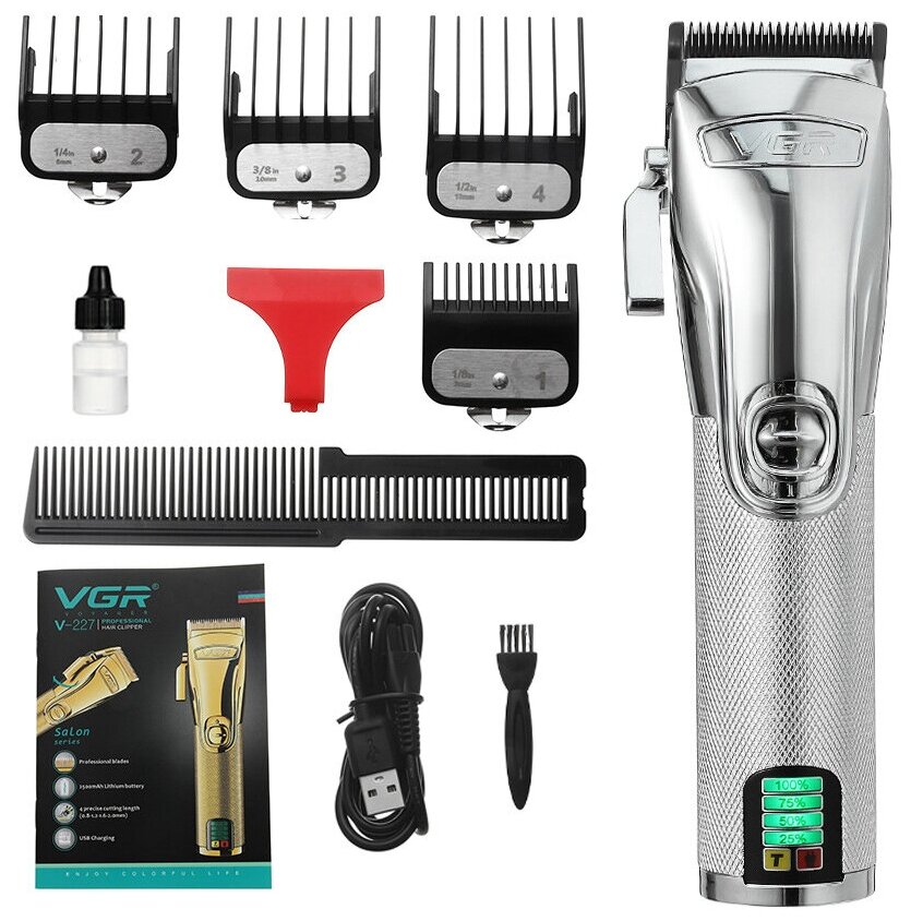 Профессиональная машинка для стрижки волос, бороды и усов VGR V-227 - фотография № 4