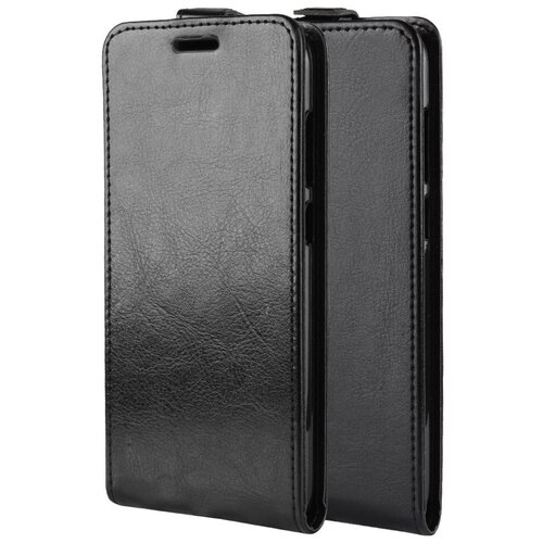 фото Чехол-флип вертикальный откидной mypads для realme c11 черный из натуральной кожи prestige италия