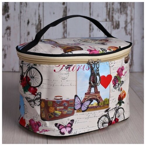 фото Косметичка на молнии, с зеркалом, цвет тёмно-серый recom