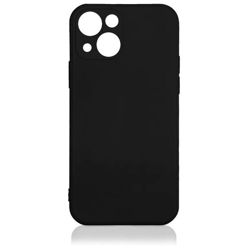 Силиконовый чехол для IPhone 13 матовый с защитой камеры, черный