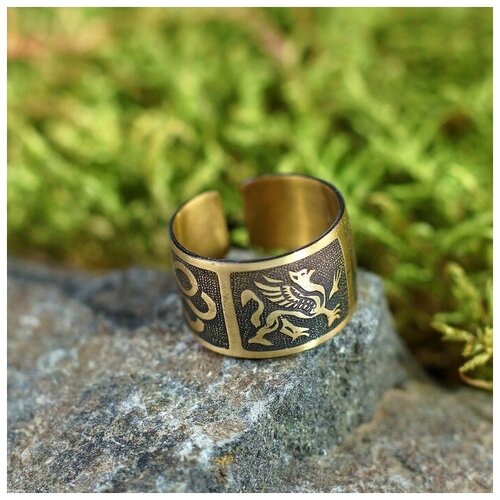 фото Sima land кольцо-амулет "грифон", латунь, d=17-23 мм сима-ленд