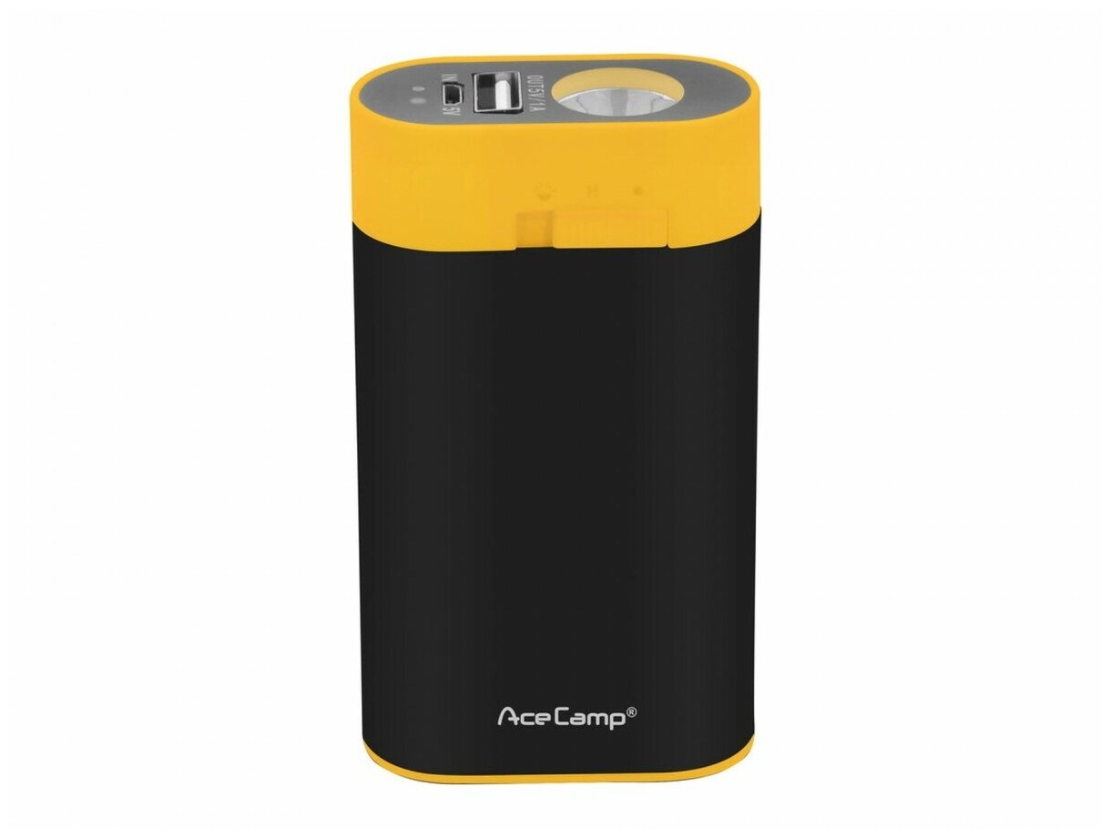3-в-1 - AceCamp Внешний аккумулятор на 4400 мА⋅ч. с фонарём и ручной грелкой. Чёрный/жёлтый, 3195