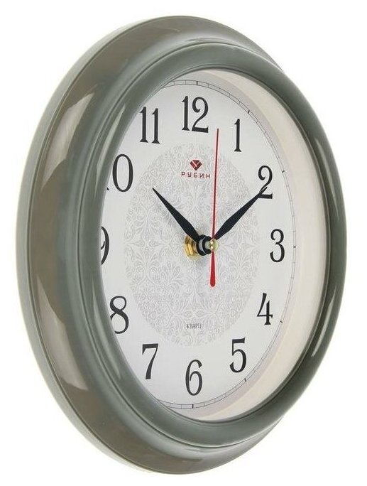 Часы настенные "Классика", "Рубин", серый обод 21х21 см 2566719