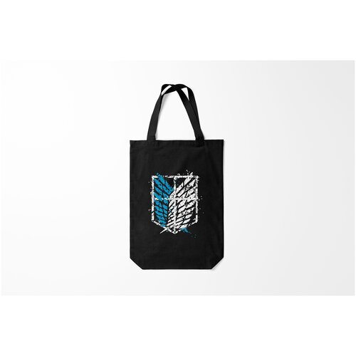 фото Сумка-шоппер / 31х42 см / аниме / атака титанов attack on titan черный burnettie