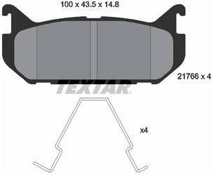 Дисковые тормозные колодки задние Textar 2176603 для Mazda, Ford (4 шт.)