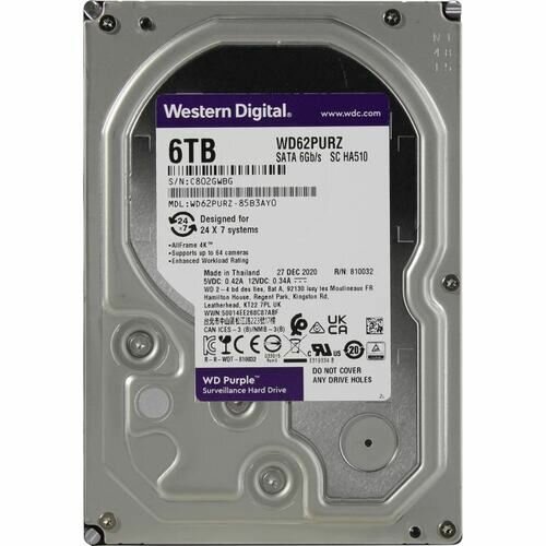 Внутренний жесткий диск Western Digital Purple WD62PURZ 6 Тб