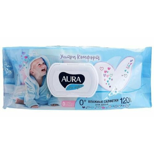 Aura Влажные салфетки Ultra Comfort, 120 шт