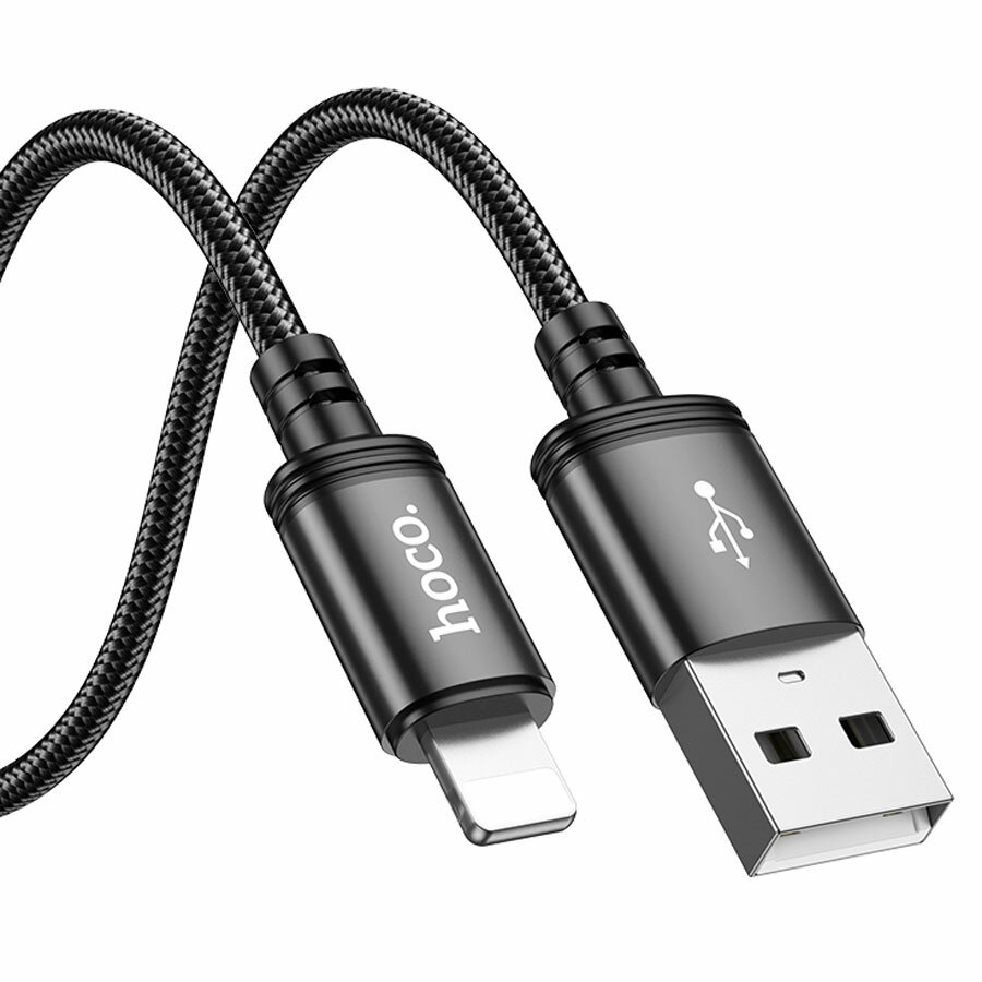 Кабель для айфон USB HOCO X91 Radiance USB - Lightning, 2.4А, 3 м, черный — фото 1