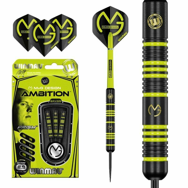 Дротики 24гр Winmau MvG Ambition steeltip (Michael van Gerwen). Для игры в Дартс.