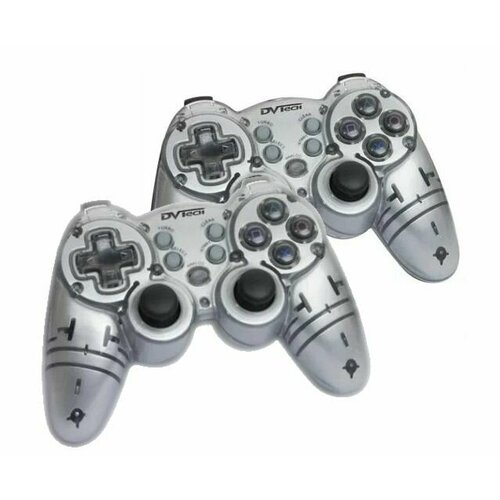 Геймпад проводной DVtech JS45 Shock Steel PC silver 2 штуки 990₽