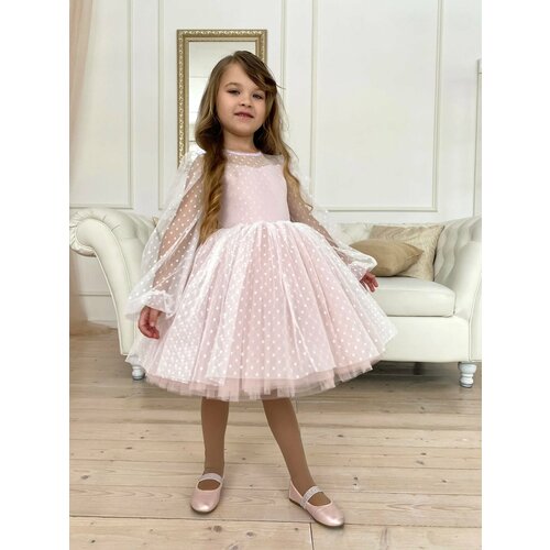 фото Платье valery little dress, размер 134, пыльная роза, розовый
