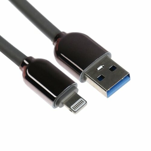 Кабель Lightning - USB, 6 А, оплётка TPE, морозоустойчивый, 1 метр, серый