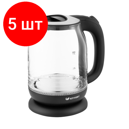 Комплект 5 штук Чайник Kitfort КТ-654-6 черный 1403900₽