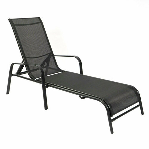 Шезлонг складной 203х645х100см черный 20768₽