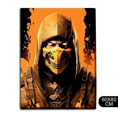 Картина интерьерная на холсте игра Mortal Kombat Scorpion PS PC XBOX Switch - 108 В 80x60 1690₽