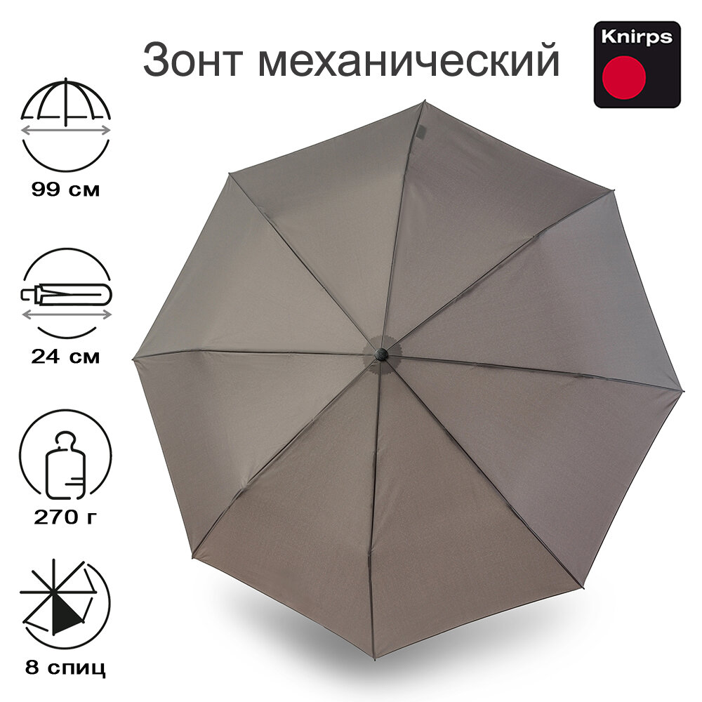 Зонт Knirps женский механический A.050 Medium Manual DARK GREY 9570500800