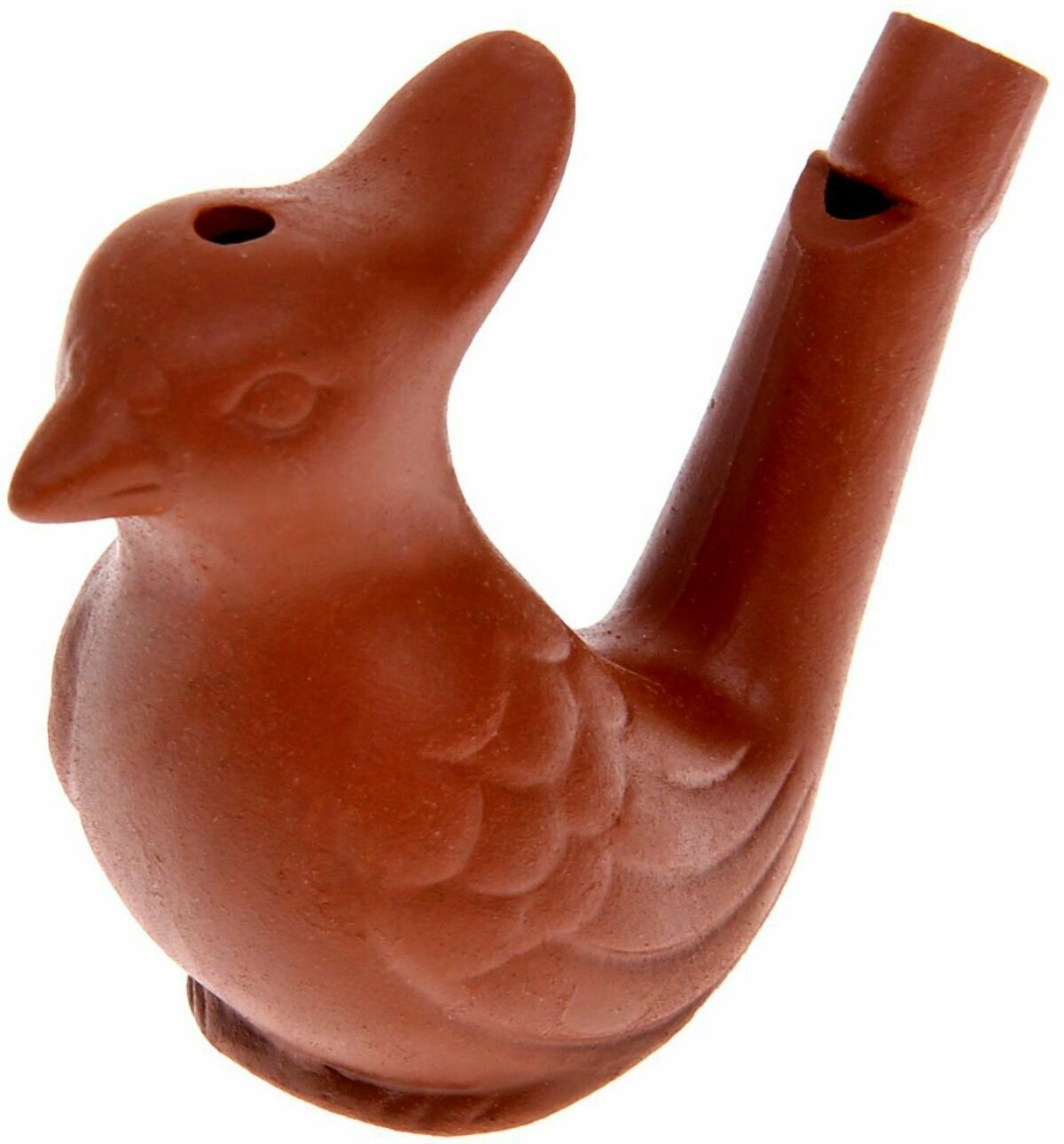 Детская музыкальная игрушка "Птичка с хохолком", керамическая свистулька, русский народный духовой инструмент