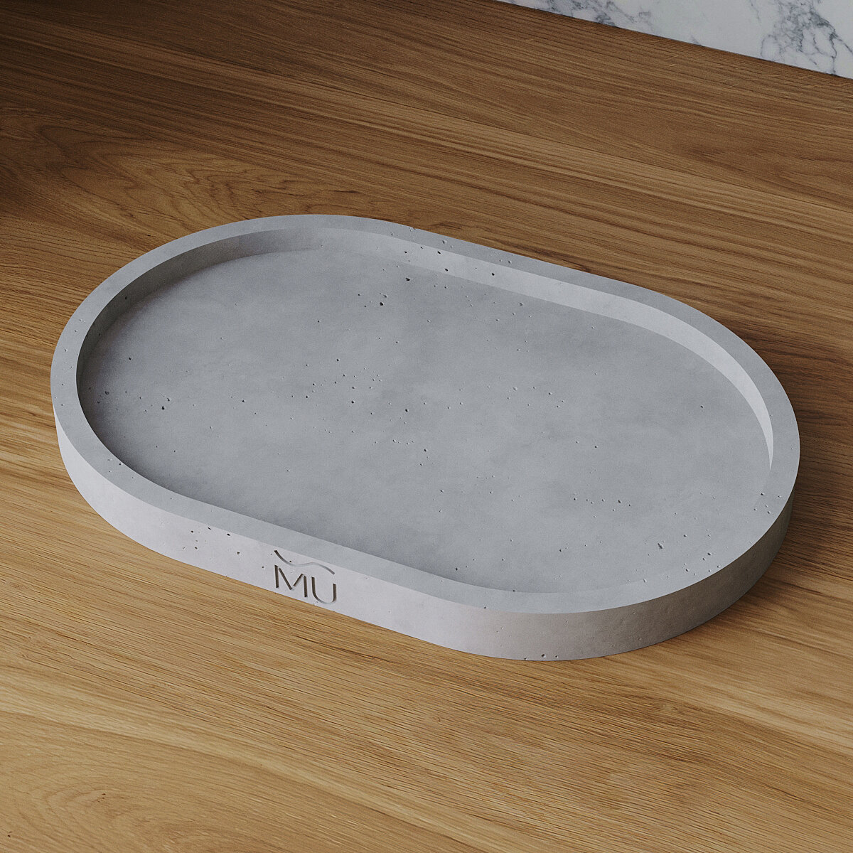 Поднос декоративный кухонный Lora XL, 30x20 см, бетон, серый матовый