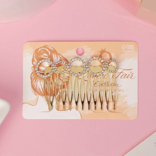 Гребень для волос Либерти круги блеск 5х7 см золото 326₽