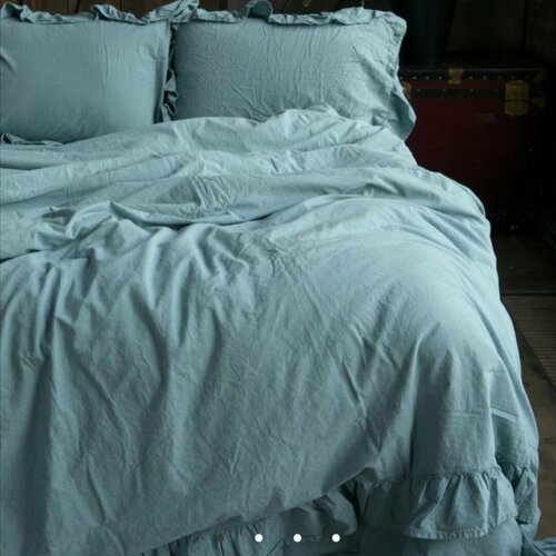 Комплект постельного белья LIMASSO HOME CONCEPT Вареный хлопок Евро наволочки 50x70 Классический с оборками 14100₽