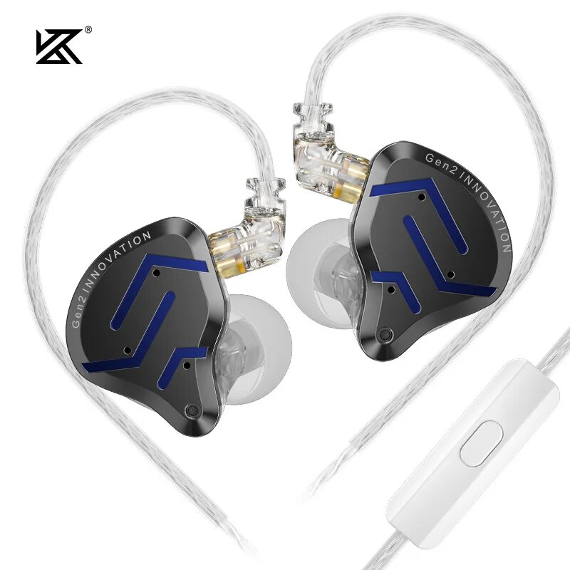 KZ ZSN Pro 2 гибридные наушники, Blue with mic