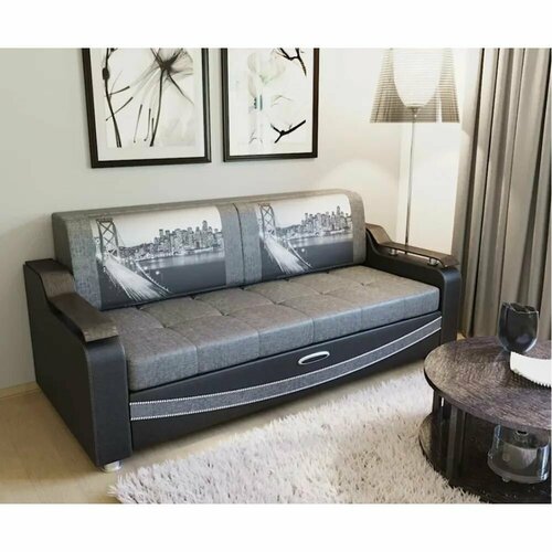 Диван Лидер выкатной Набережная Савана грей22309501030 Мебельный Рай 40467₽