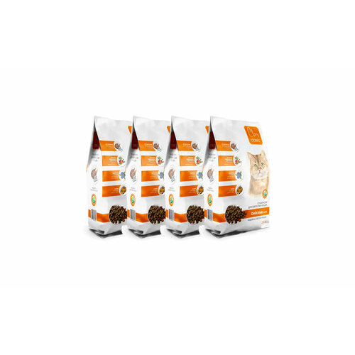 Clan Classic Delicious 32/15 сухой корм для взрослых кошек, с индейкой и белой рыбой - 1,25 кг х 4 шт.