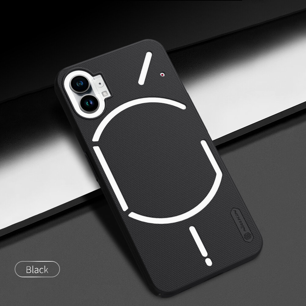 Черный жесткий чехол от Nillkin для смартфон Nothing Phone (1), серия Super Frosted Shield — фото 1