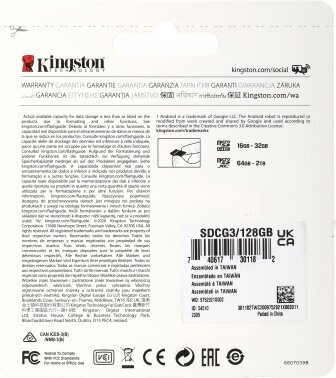 Карта памяти Kingston microSDXC 128 ГБ Class 10, V30, A2, UHS-I U3, R/W 170/90 МБ/с, адаптер на SD, RU, 1 шт, черный — фото 1