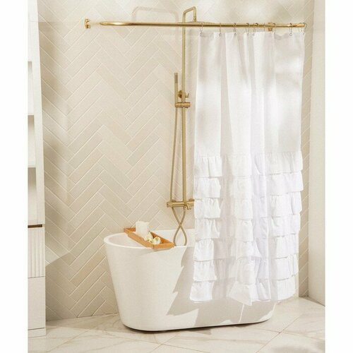 Штора для ванной SL Home с люверсами полиэстер 180180 см белая 2890₽