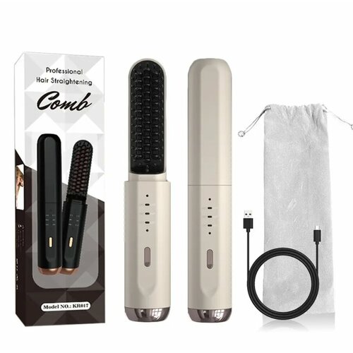 Профессиональный выпрямитель для бороды и волос беспроводной 4000mah 160-200C до 60 минут работы не обжигает 9900₽