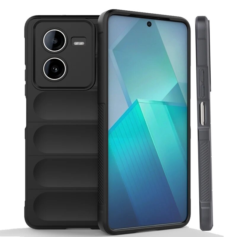 Противоударный чехол для телефона Vivo iQOO Z8, противоскользящий силиконовый чехол с полным краем для Vivo iQOO Z8, чехол для Vivo iQOO Z8 Z8X, Black, For Vivo iQOO Z8 — фото 1