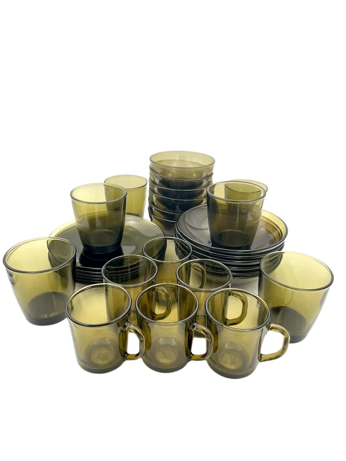 Столовый набор Glass Ink "BASILICO", 30 предметов, стекло, коричневый — фото 1