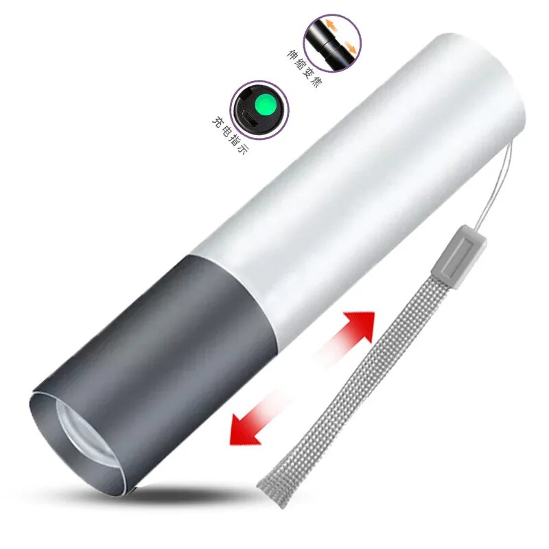 Xiaomi Mini Flashlight USB Rechargeable LED Flashlight Black