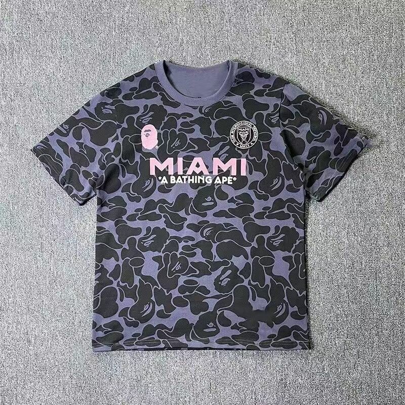 Футболка A BATHING APE Кобрендовая камуфляжная футбольная футболка Miami International 2025/26, 1 шт., размер XXL, черный