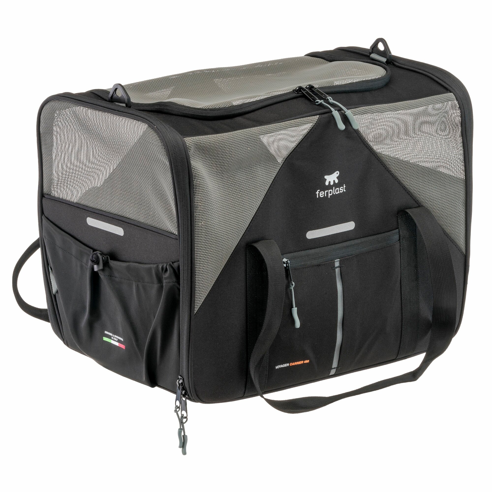 Сумка-переноска Ferplast VOYAGER 450 для собак и кошек, черная, 50x33x37 см