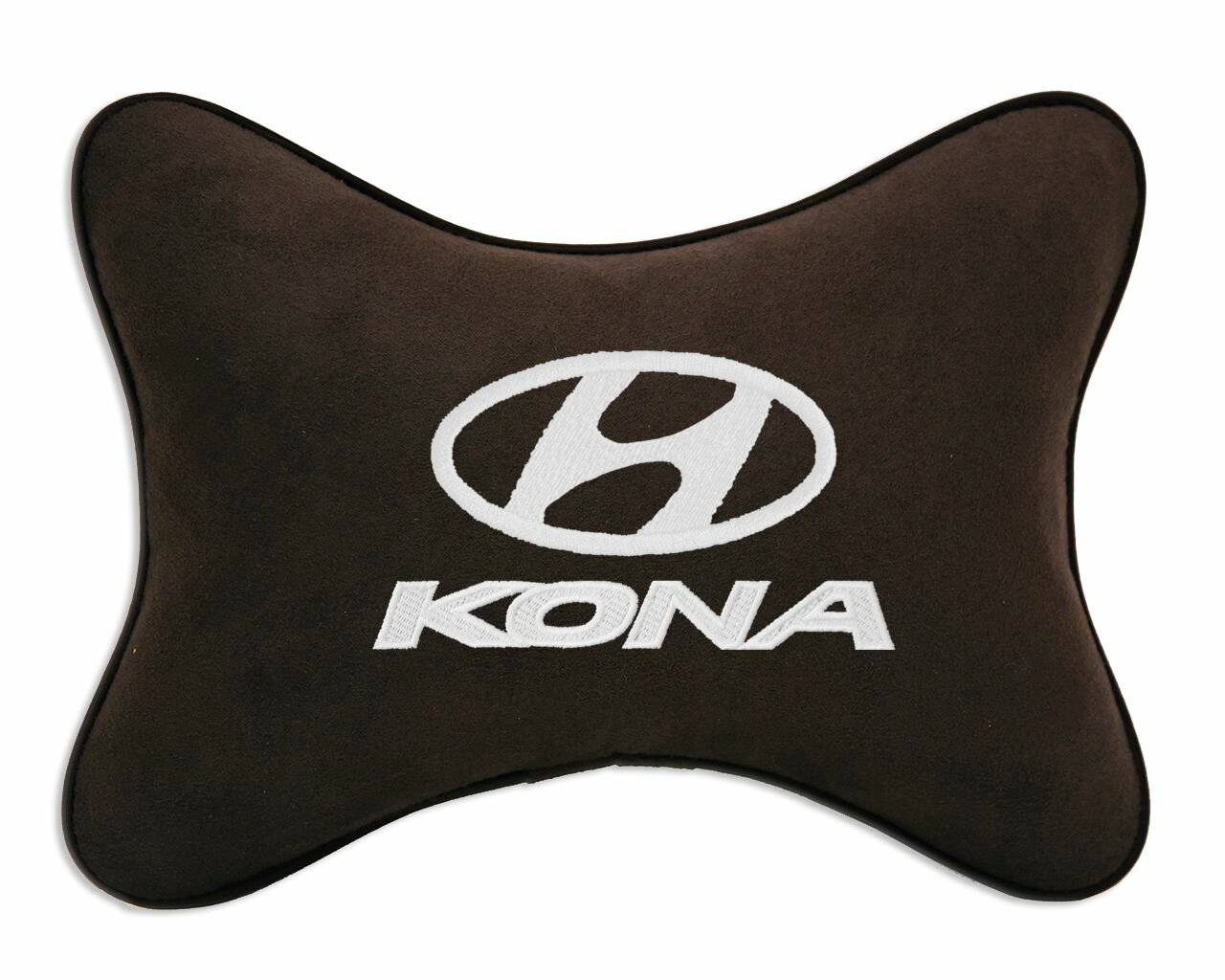 Подушка автомобильная на подголовник коричневая алькантара HYUNDAI Kona