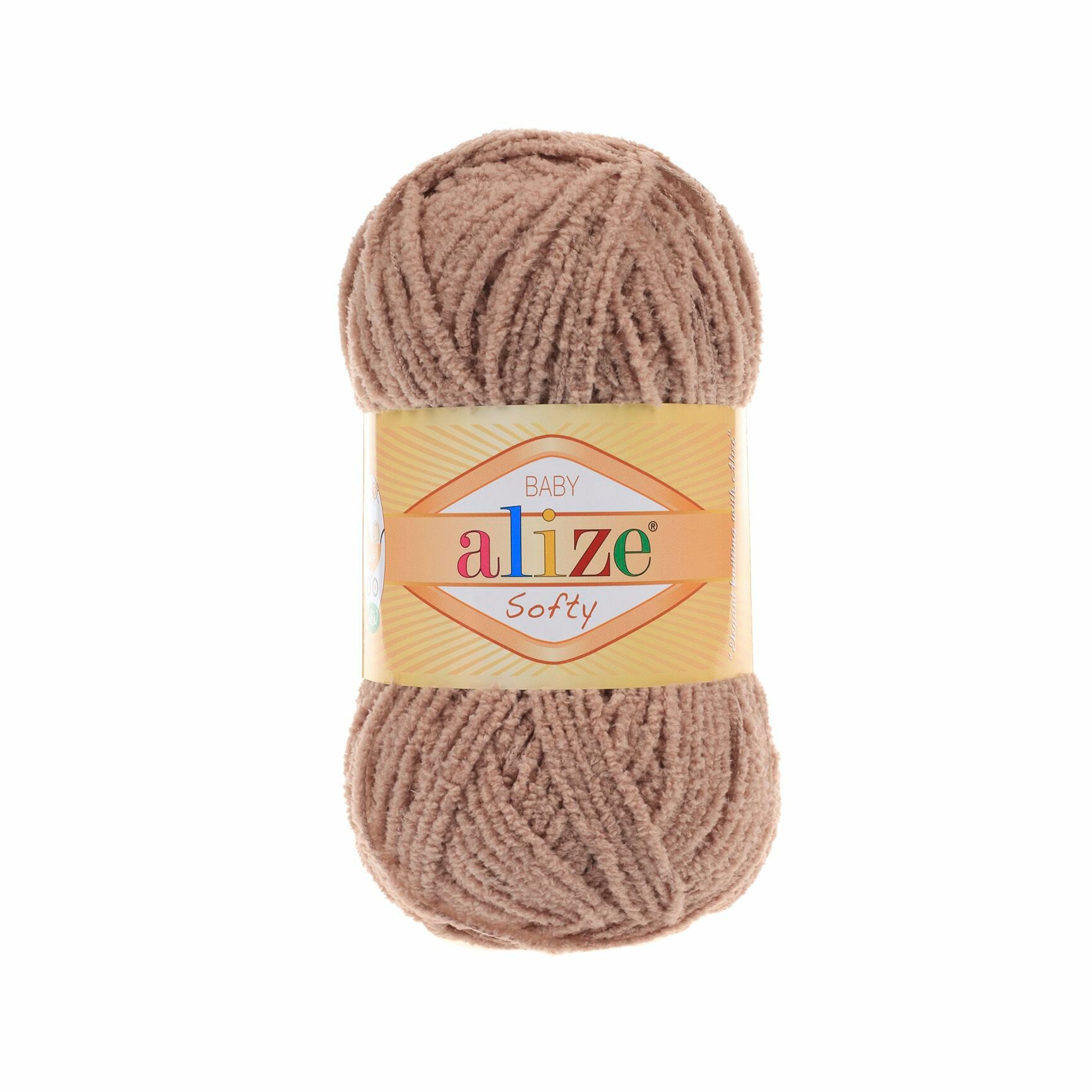 Пряжа для вязания Softy Alize 1 моток (115 м, 50 гр), цвет 617 бежевый